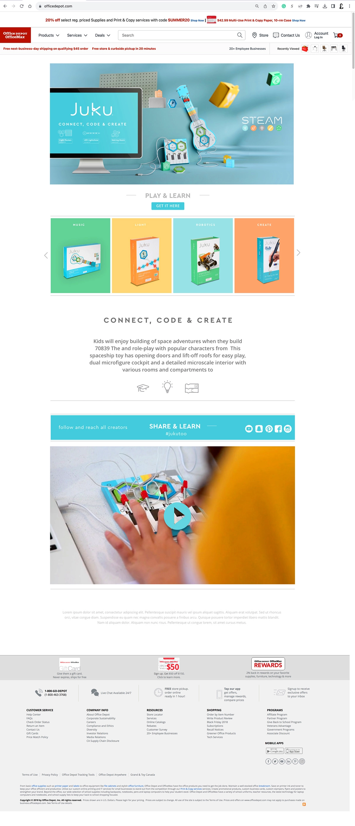 Office Depot JUKU | Web UX/UI